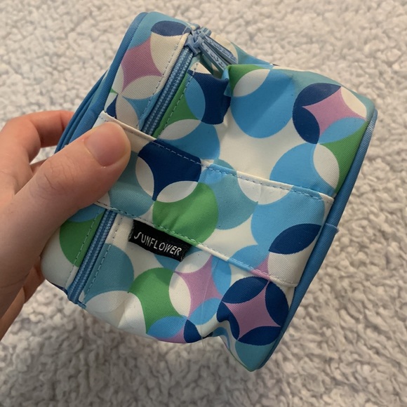 Small Blue Colorful Makeup Bag - Picture 9 of 17